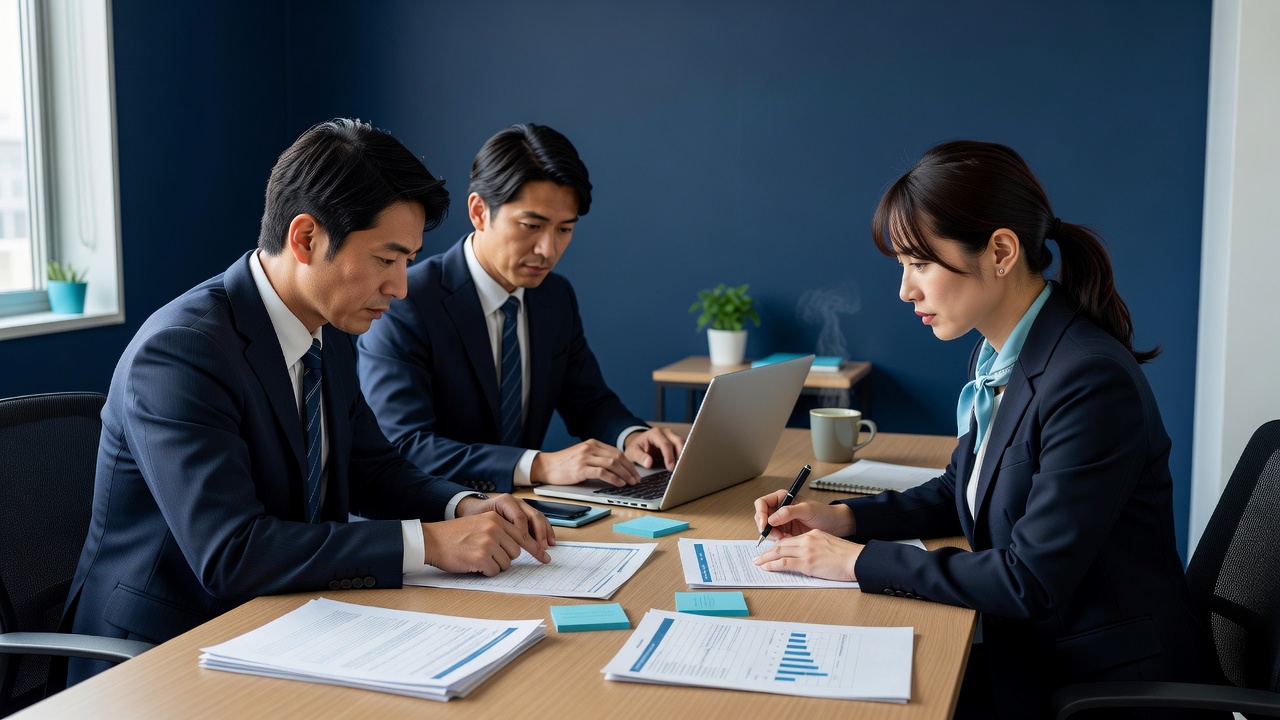 業務チームによる書類確認作業